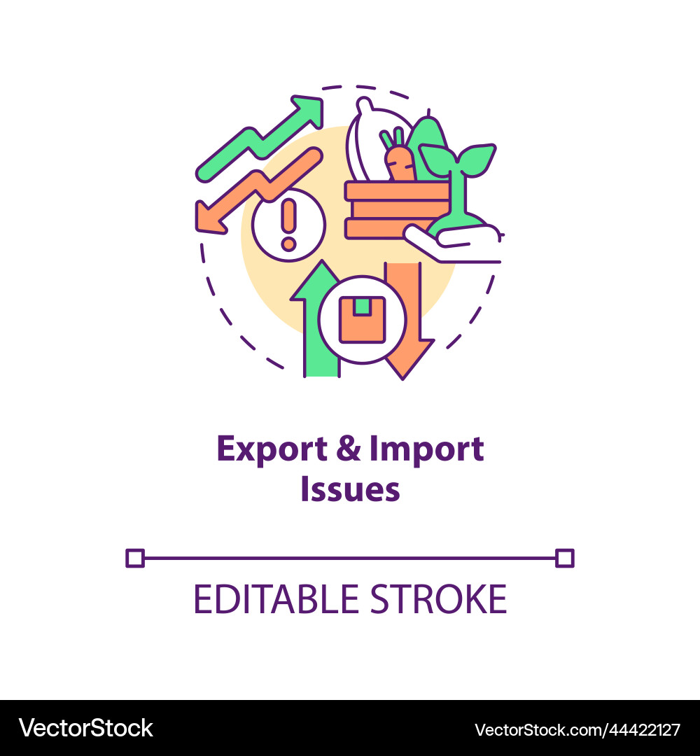Agro export and import issues concept icon Vector Image