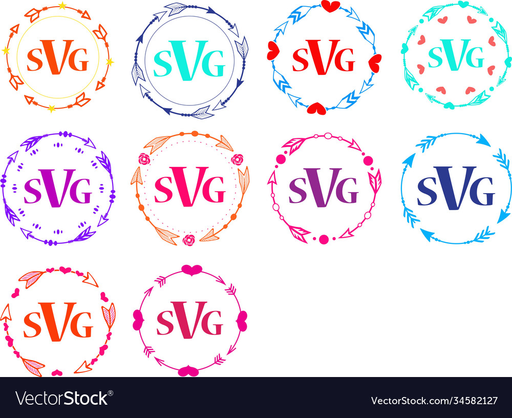 Circle arrow frames for monograms vector image Circle arrow frames for monograms