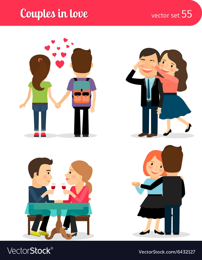 First date of happy couple Royalty Free Vector Image