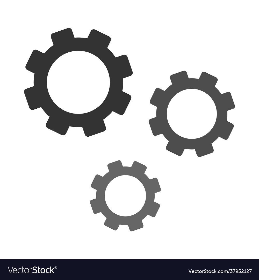 Gears icon cogs rotation isolated on white Vector Image