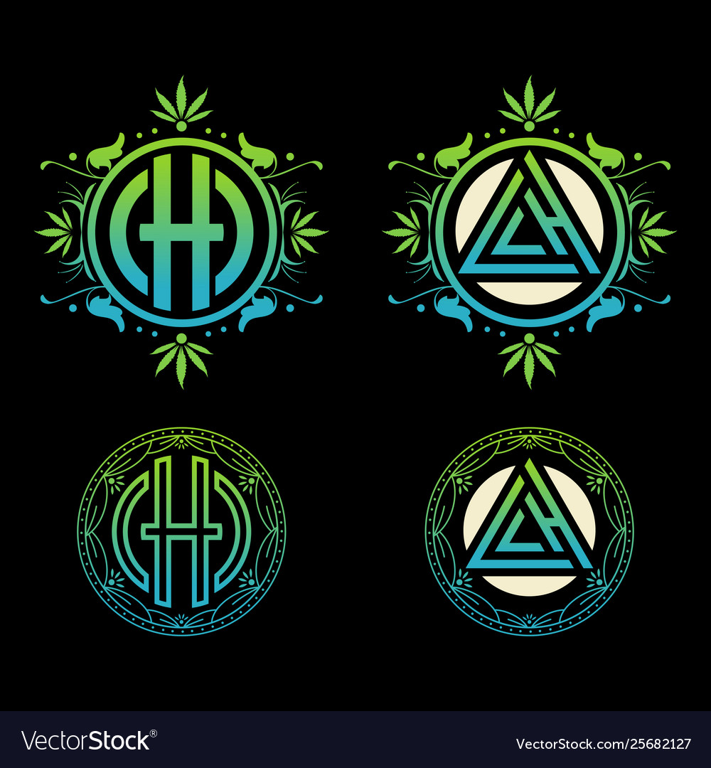 Green logo initial ch Royalty Free Vector Image