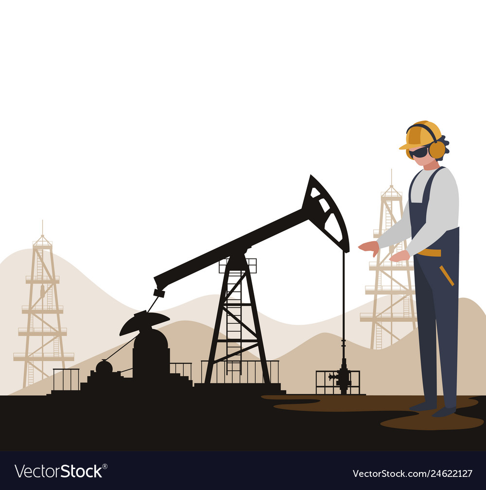 Oil industry worker avatar character