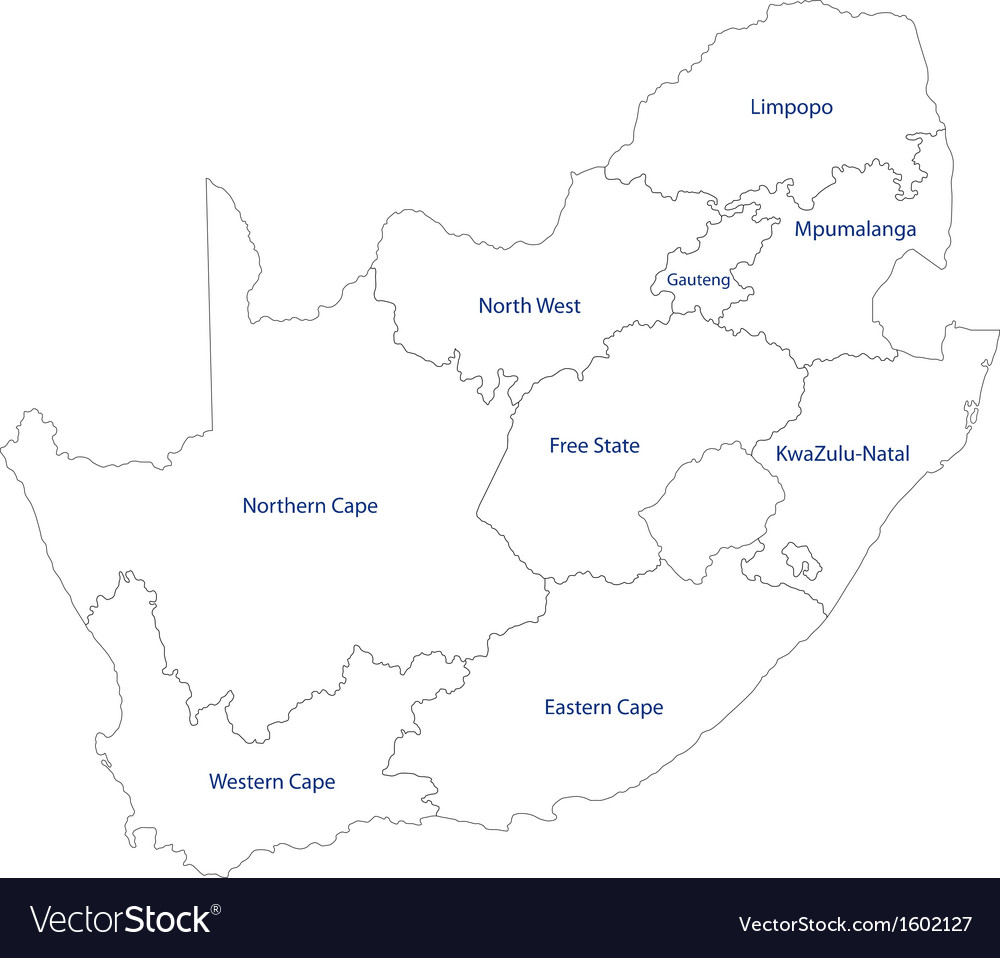 Free South Africa Map Vector Outline South Africa map Royalty Free Vector Image