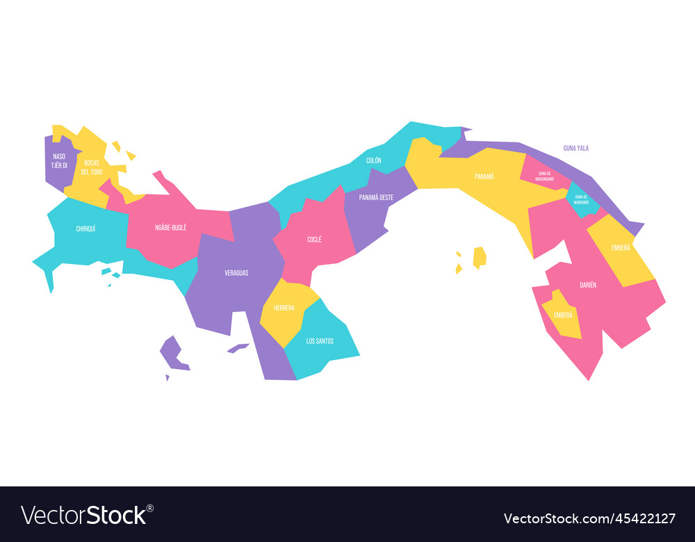 Panama political map of administrative divisions Vector Image