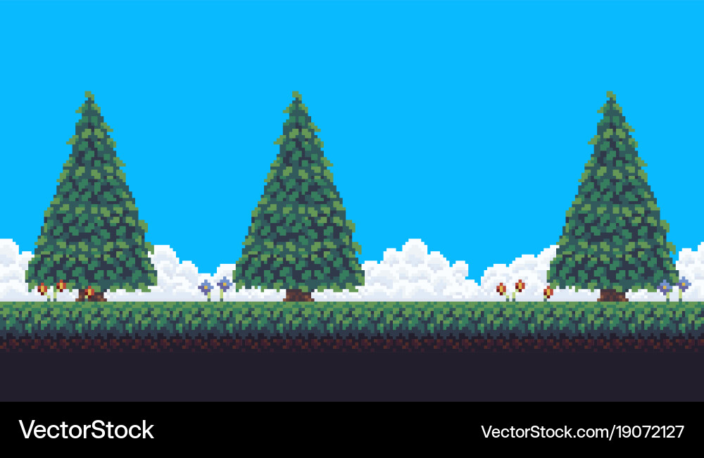 Pixel art trees Royalty Free Vector Image - VectorStock