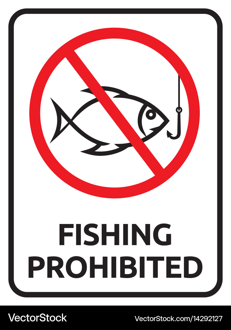 Prohibited fishing Royalty Free Vector Image - VectorStock