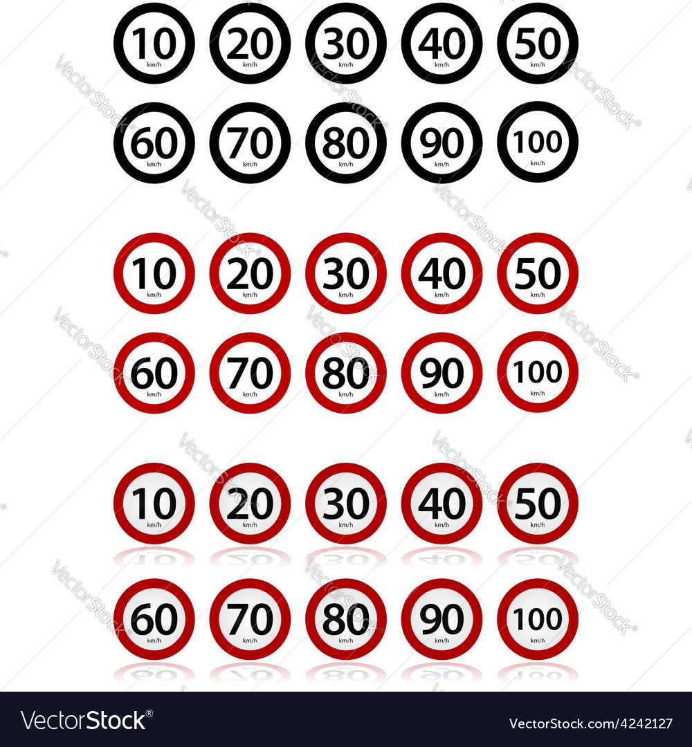 Speed limits Royalty Free Vector Image - VectorStock