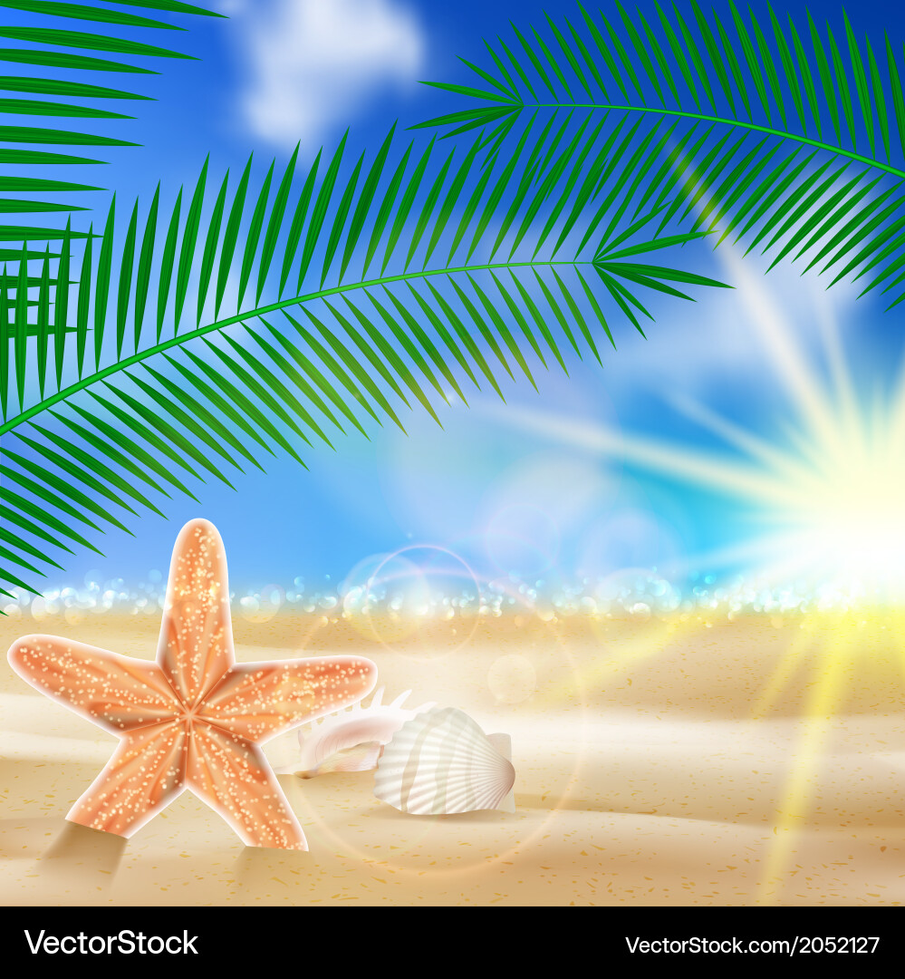 Summer beach background Royalty Free Vector Image
