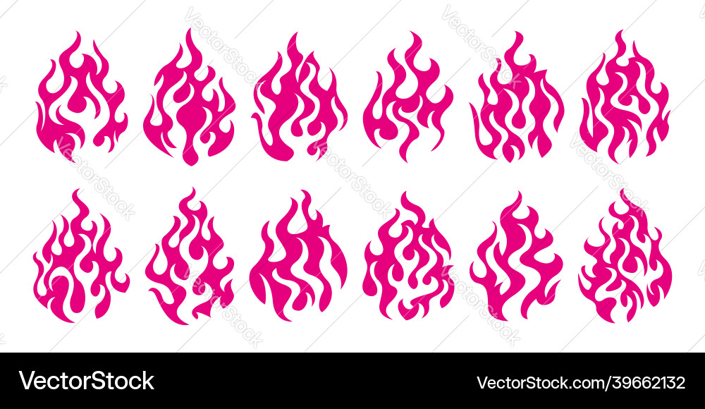 Bonfire icon set Royalty Free Vector Image - VectorStock