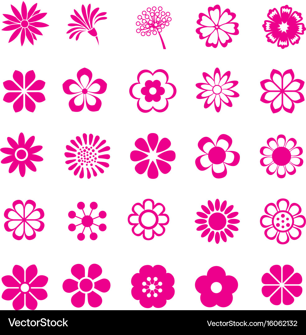 Flower set Royalty Free Vector Image - VectorStock