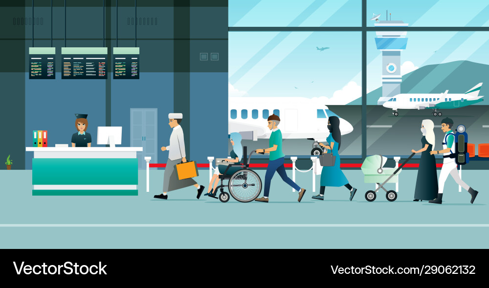 In airport Royalty Free Vector Image - VectorStock
