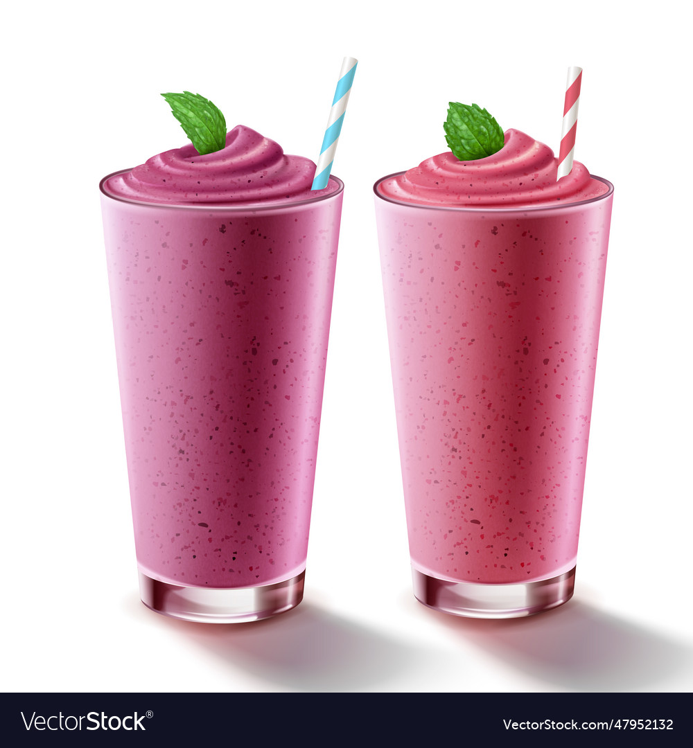 Mix berry smoothie in glass Royalty Free Vector Image