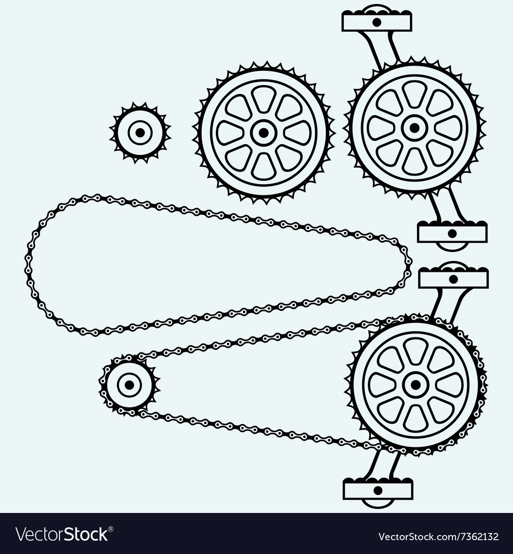Set chain gears Royalty Free Vector Image VectorStock