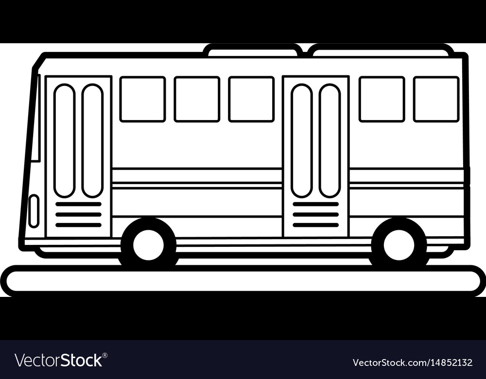 Sketch silhouette image public service bus Vector Image