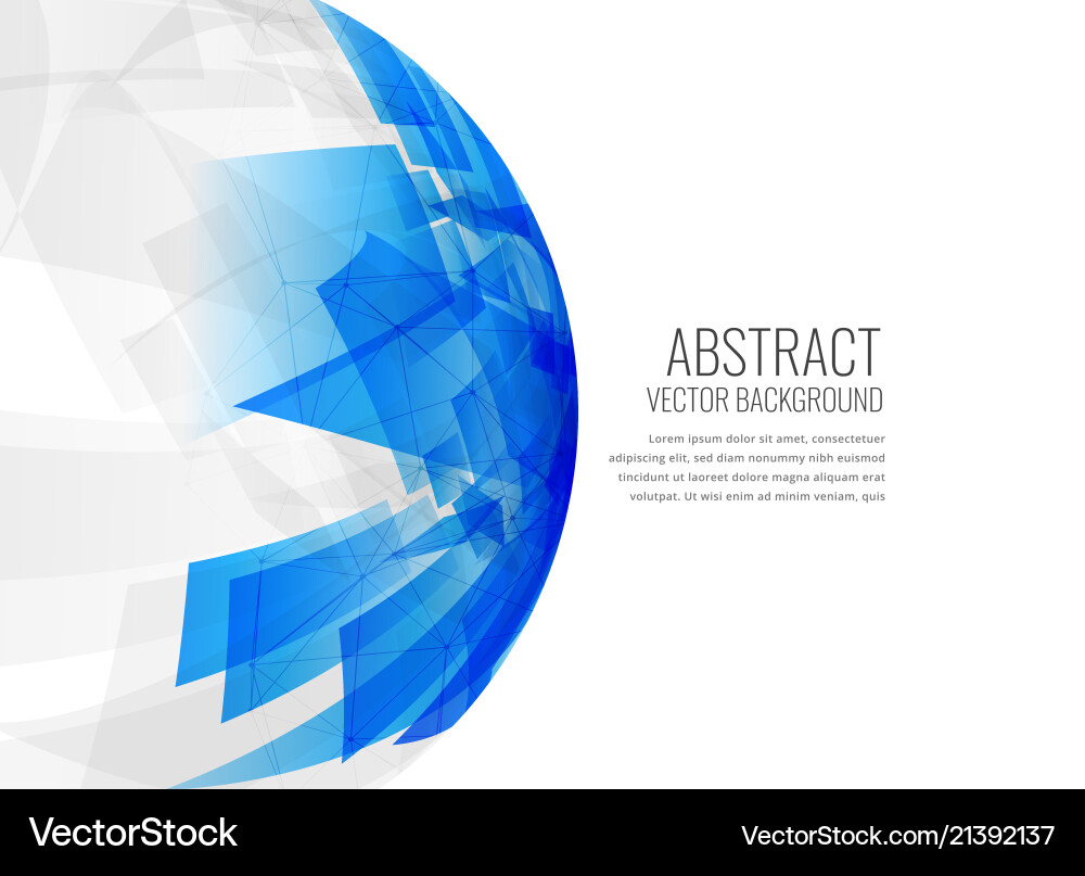 Abstract blue 3d sphere background Royalty Free Vector Image