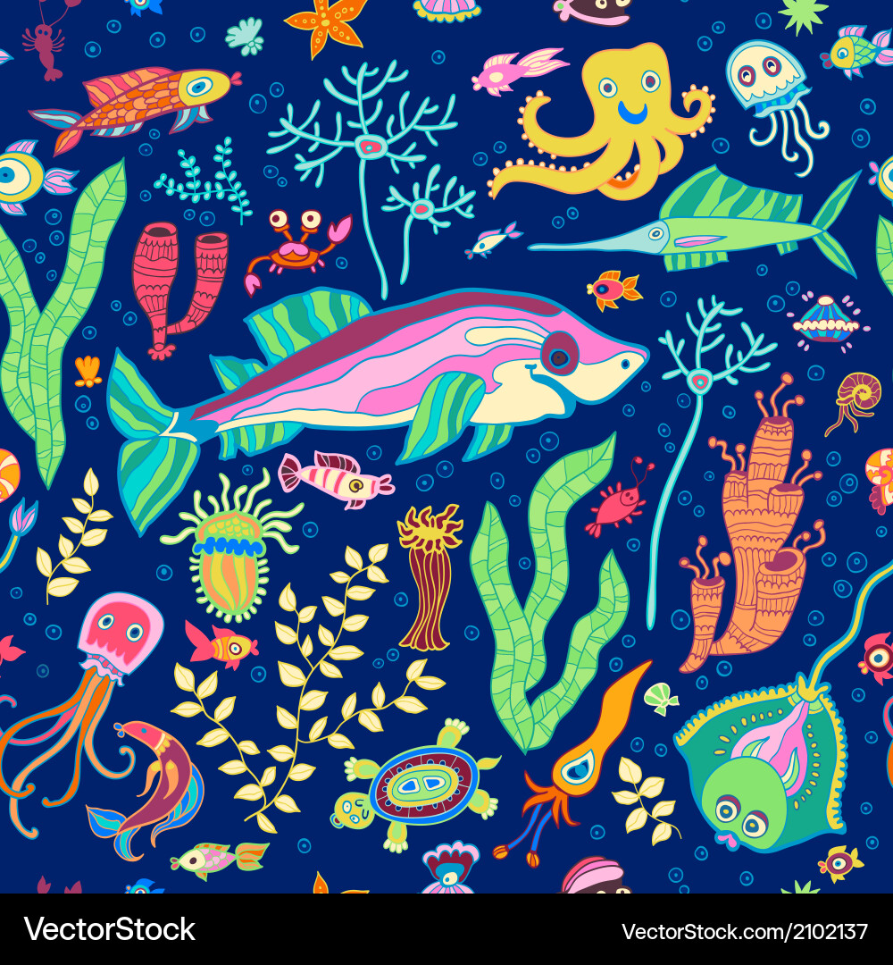 Bright concept underwater seamless pattern Vector Image