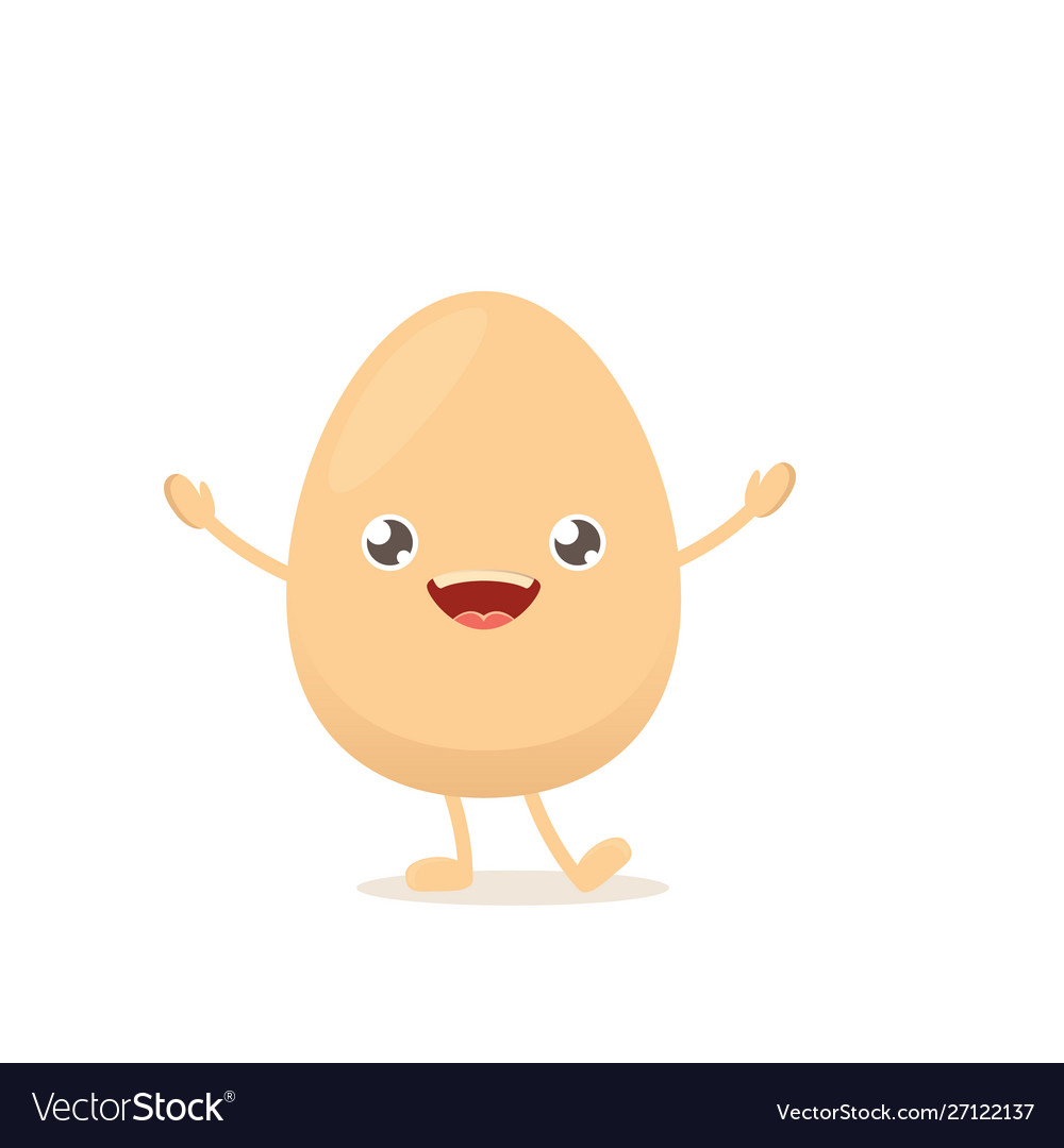 Funny cartoon cute smiling tiny egg Royalty Free Vector