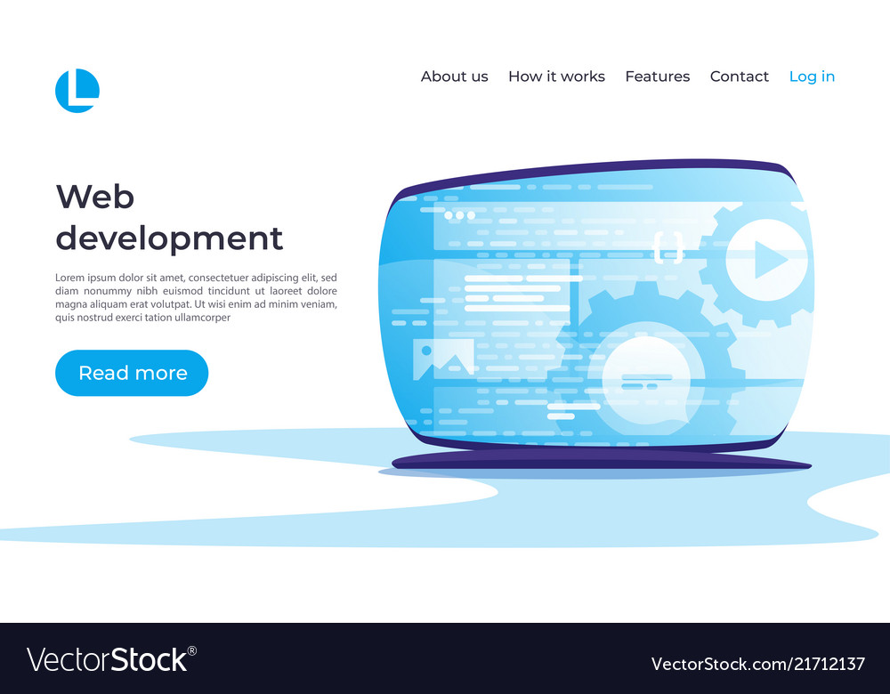 Web development concept landing page Royalty Free Vector