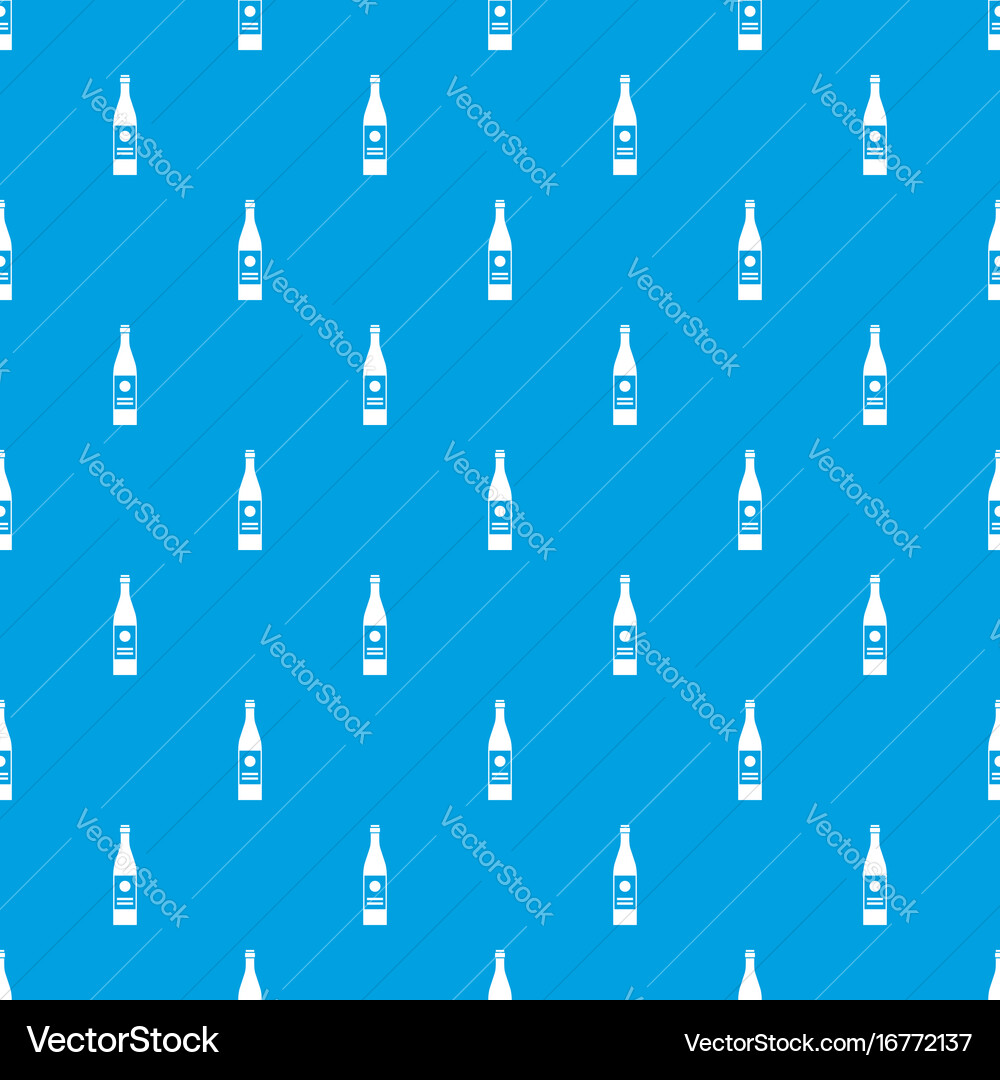 Wine bottle pattern seamless blue Royalty Free Vector Image
