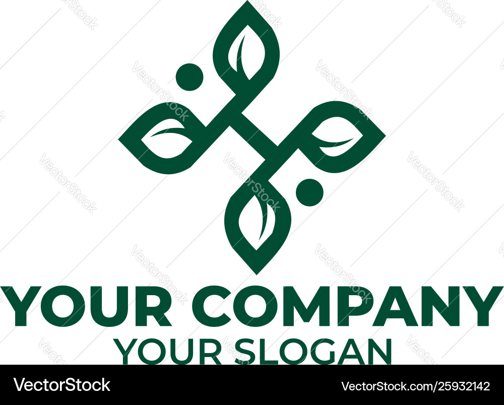 H leaf logo design Royalty Free Vector Image - VectorStock
