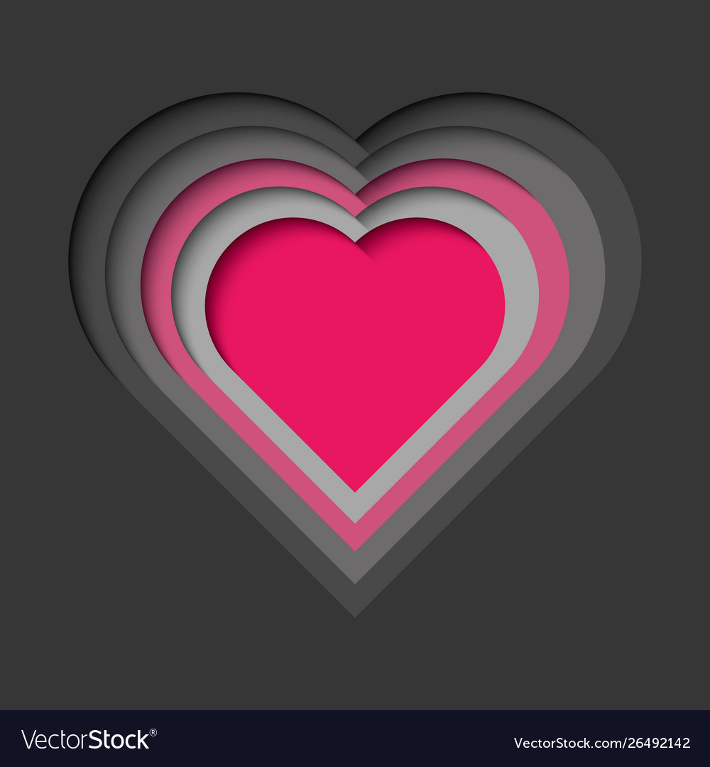 Paper cut out heart Royalty Free Vector Image - VectorStock