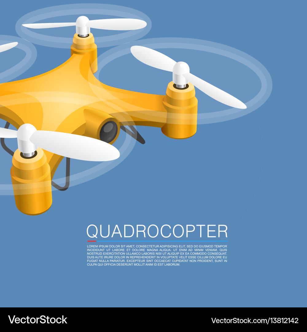 Quadrocopter unmanned camera Royalty Free Vector Image