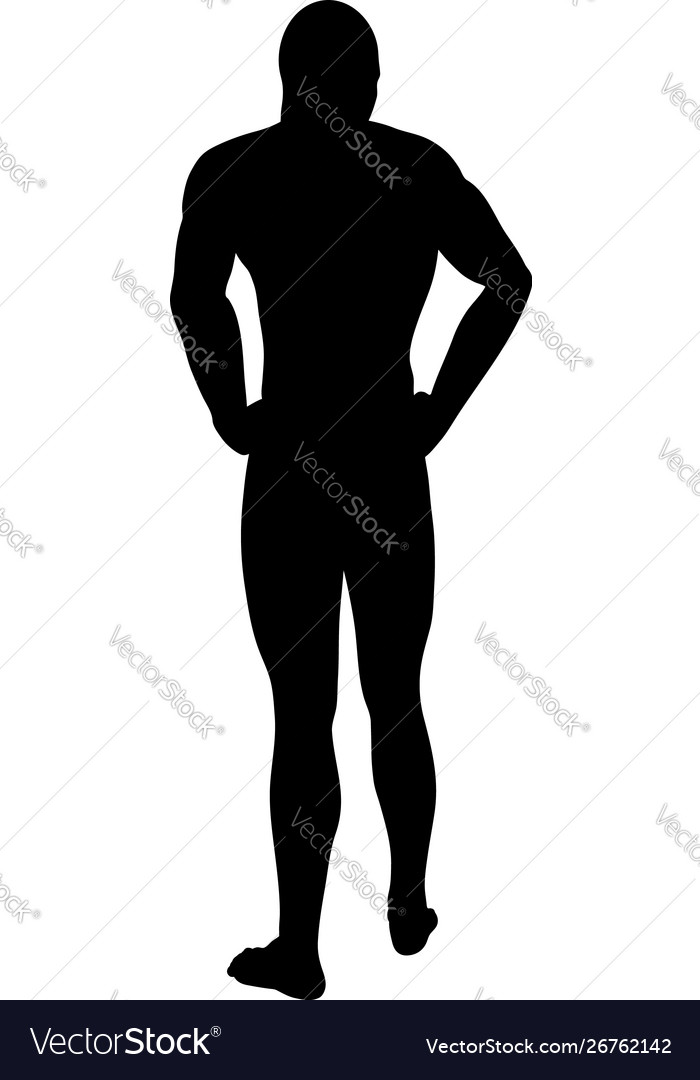 Standing pose man silhouette