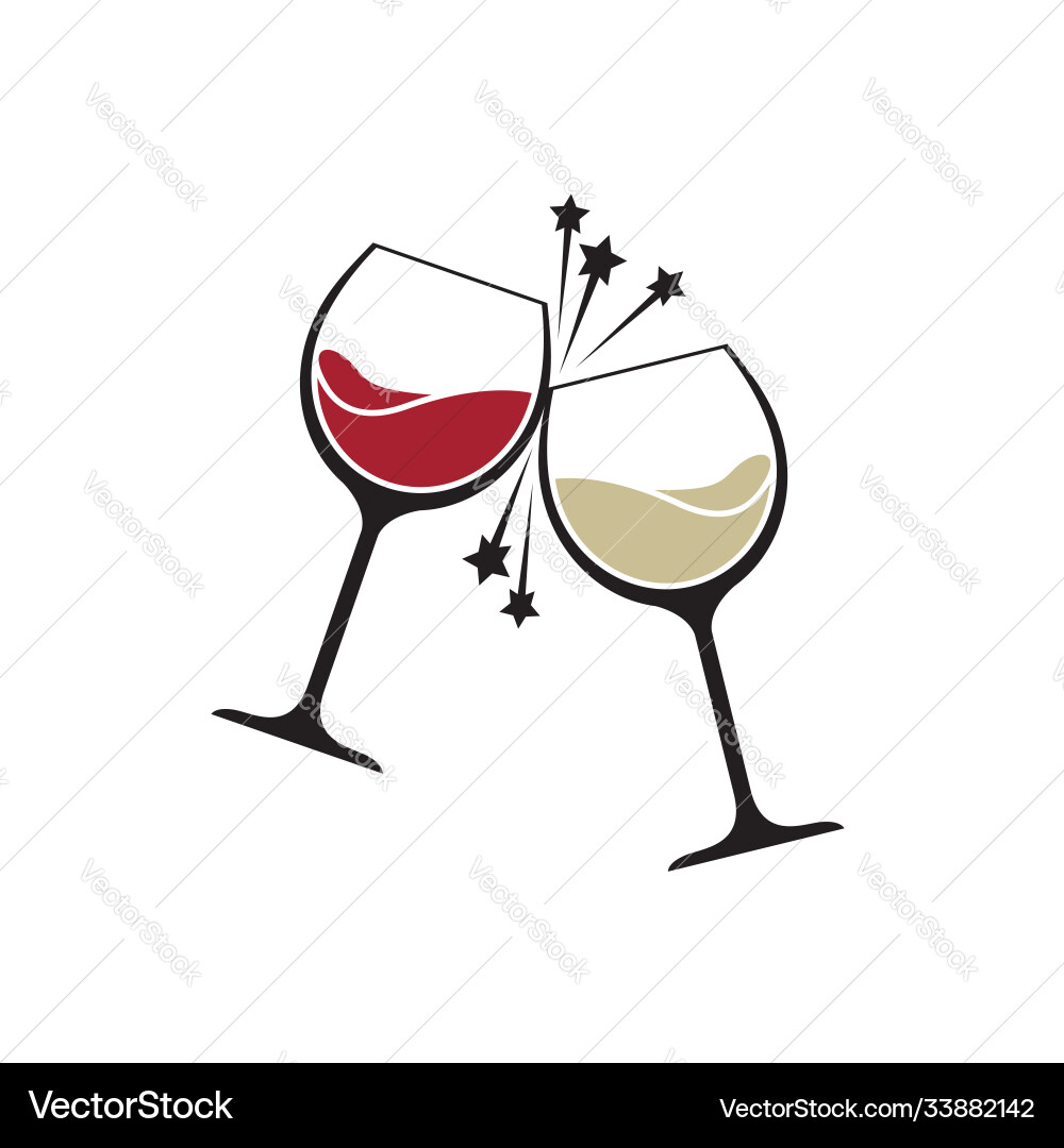 Two glasses Royalty Free Vector Image - VectorStock