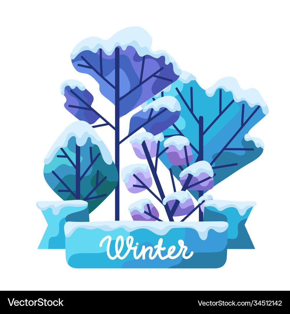 Winter background with trees Royalty Free Vector Image