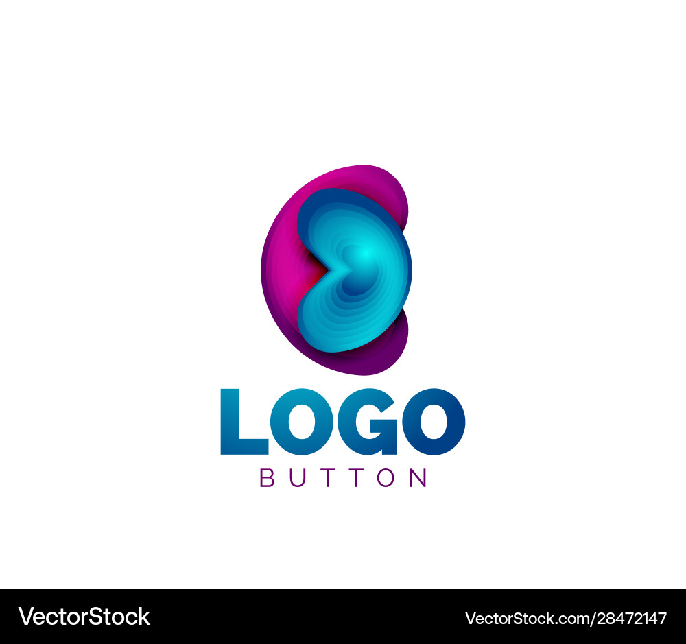 Abstract round shape logo template minimal Vector Image