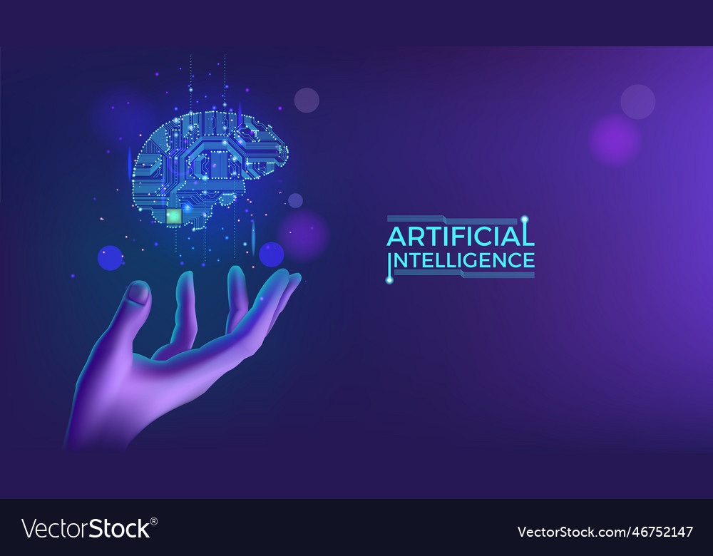 Ai background artificial intelligence hand Vector Image