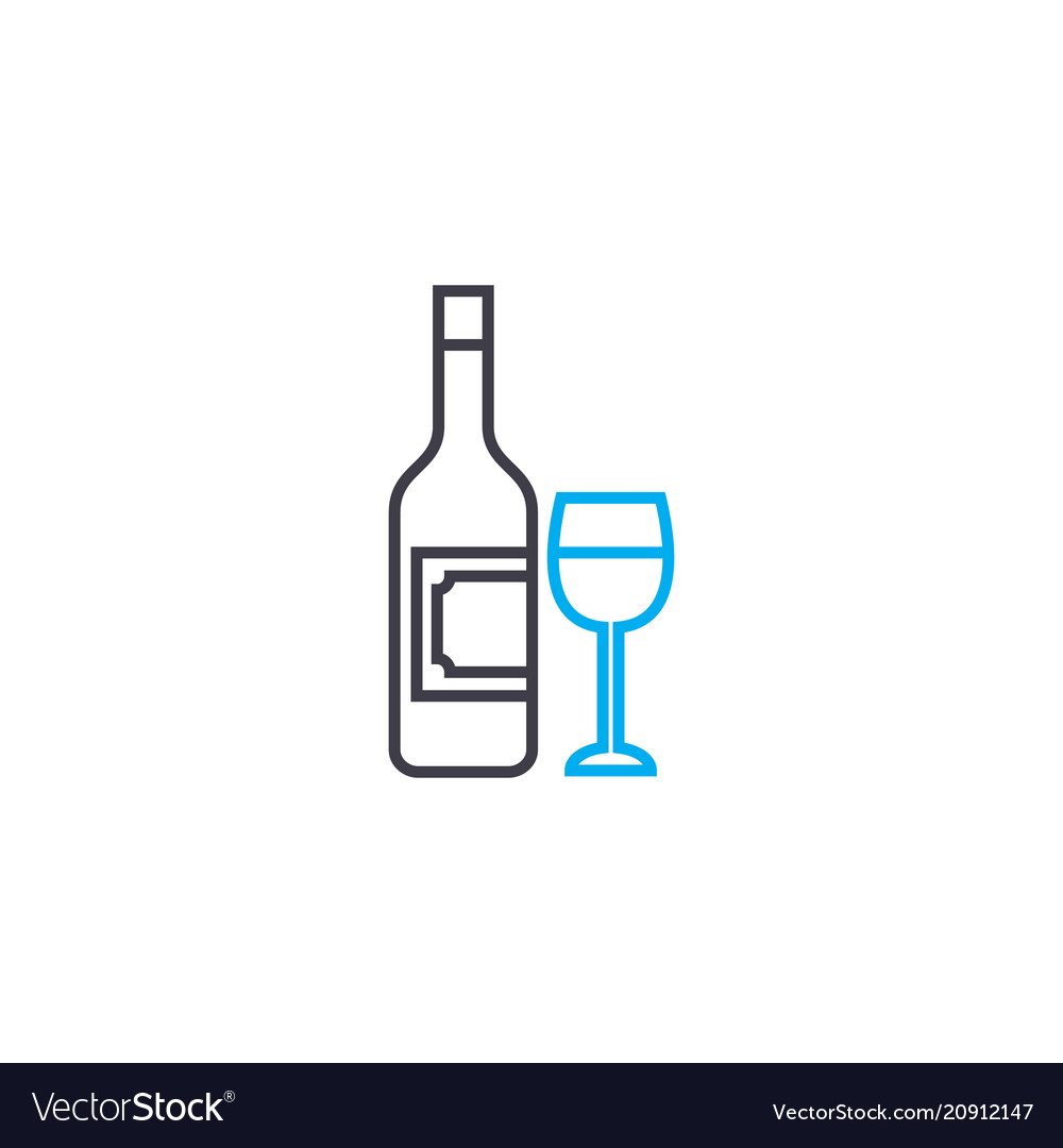 Alcoholic beverages linear icon concept Royalty Free Vector