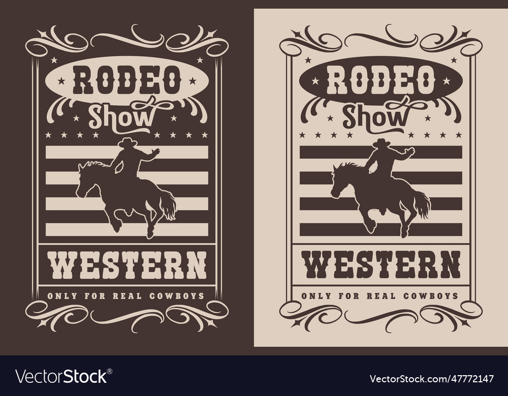 American rodeo vintage sticker monochrome Vector Image