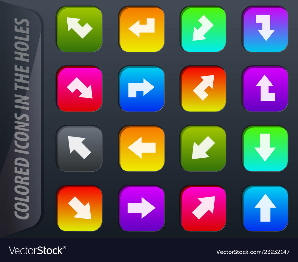 Arrows icons set Royalty Free Vector Image - VectorStock