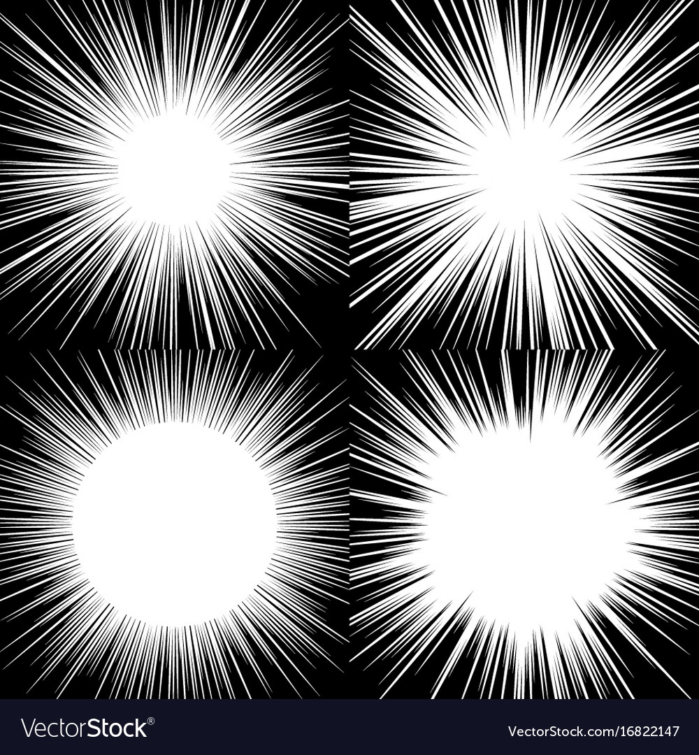 Radial motion speed lines for Manga comics or explosion drawing