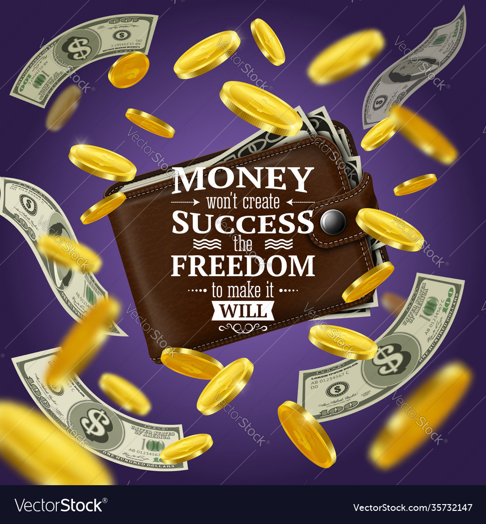 Money and success quotes Royalty Free Vector Image