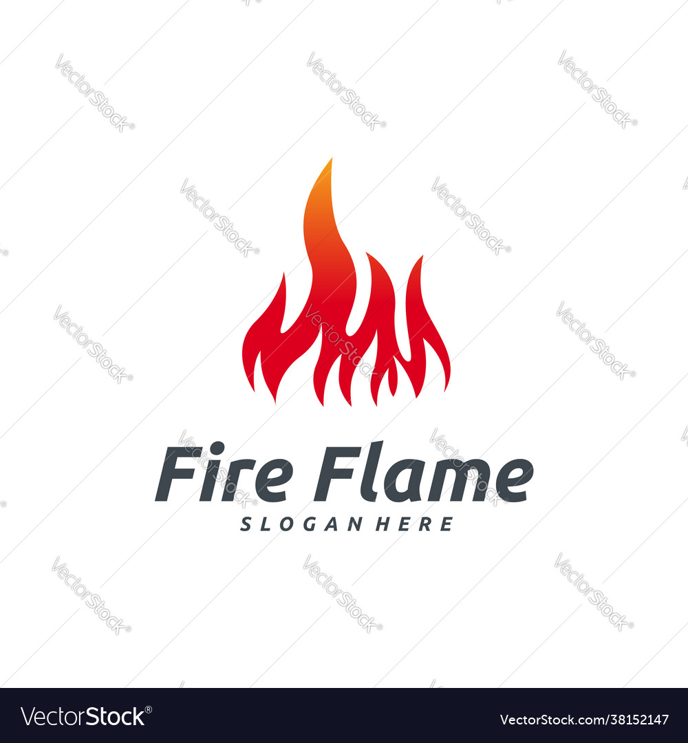 Simple fire flame logo designs template Royalty Free Vector