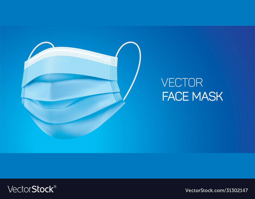 Surgical blue face mask Royalty Free Vector Image