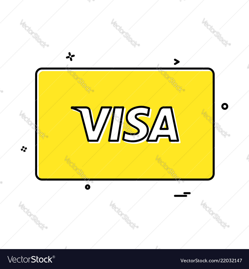 Visa card icon design vector image on VectorStock