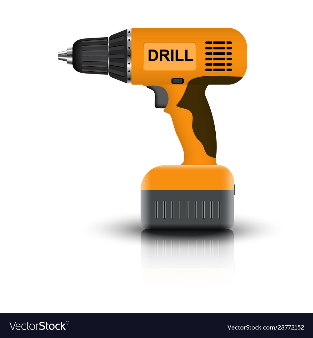 Battery drill isolated on white background Vector Image