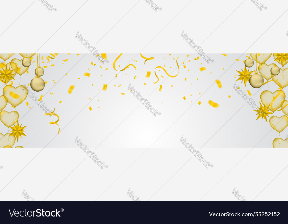 Gold color celebration party banner with Vector Image