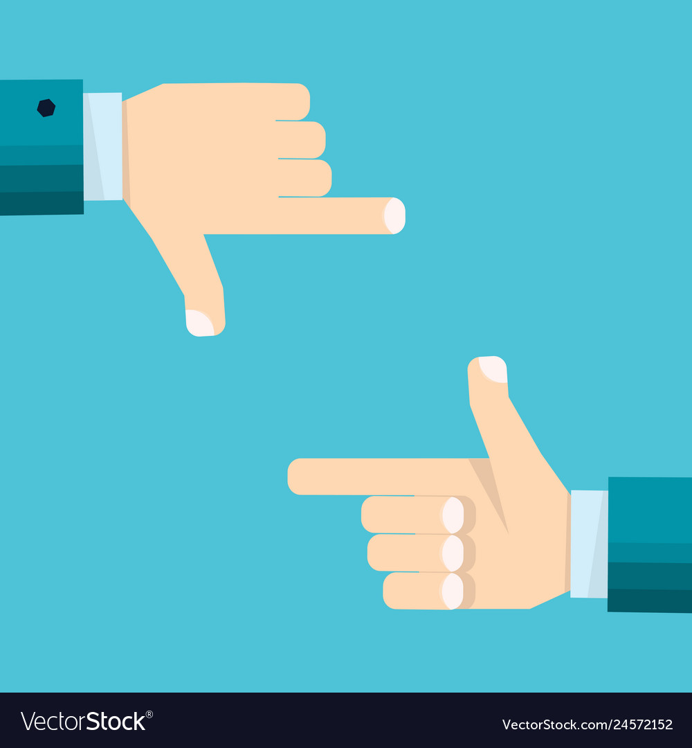 Hands of businessman focusing doing finger frame