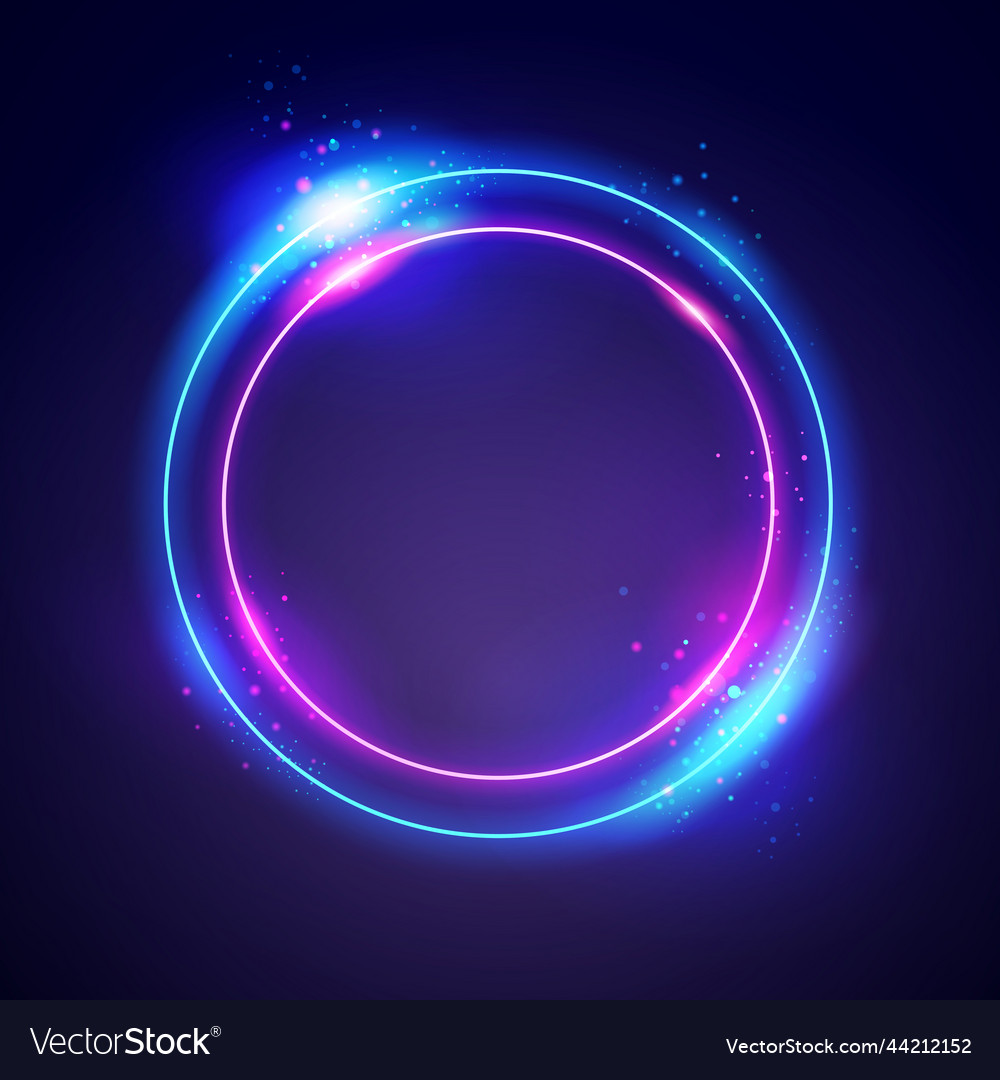 Magical neon color energy ring Royalty Free Vector Image