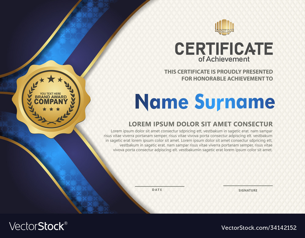 Modern certificate template Royalty Free Vector Image