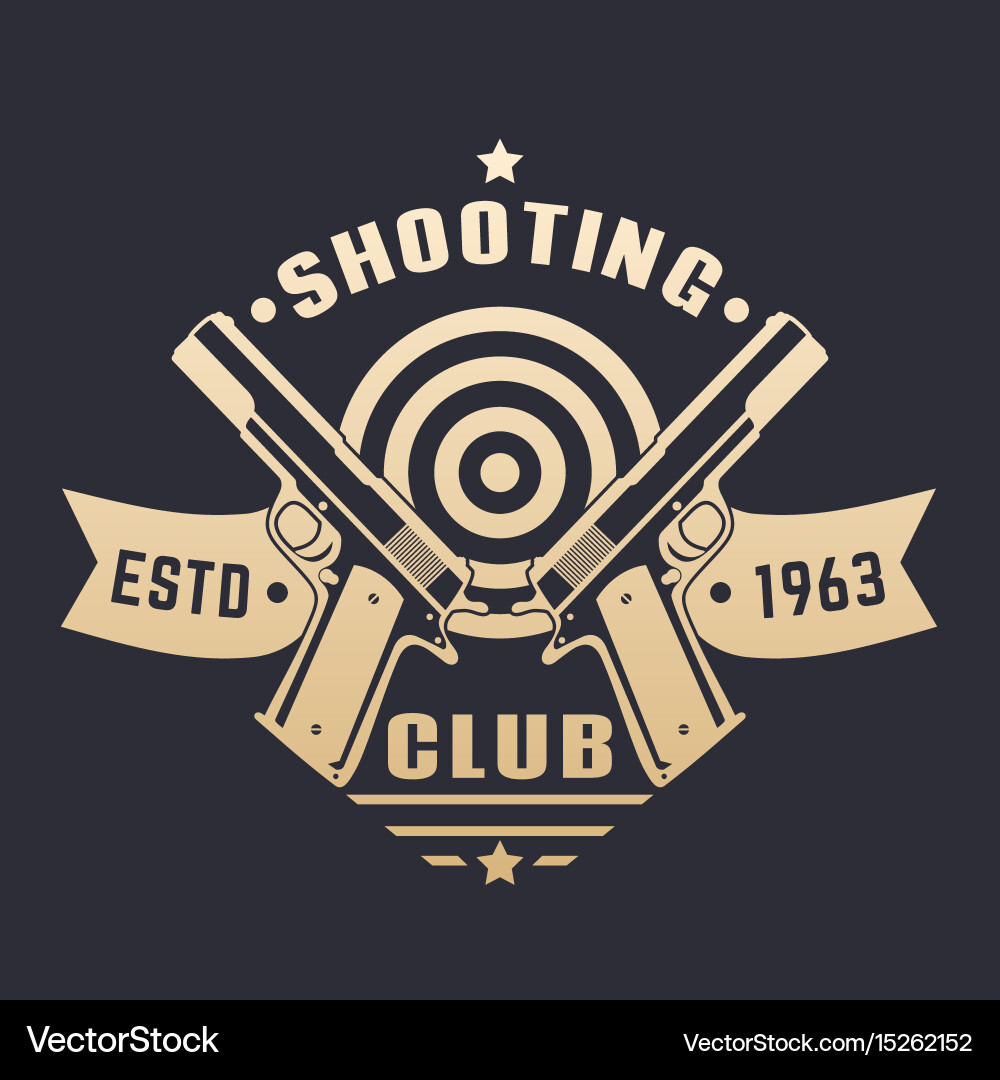 Shooting club logo emblem with two pistols Vector Image