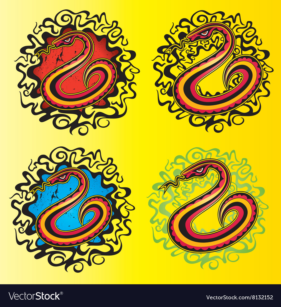 Snake body silhouette textured stamp Royalty Free Vector