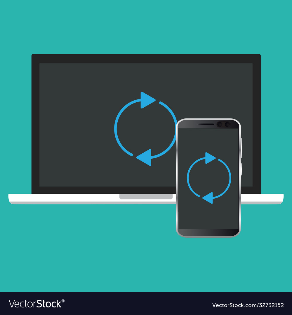 Synchronize device connection icon Royalty Free Vector Image