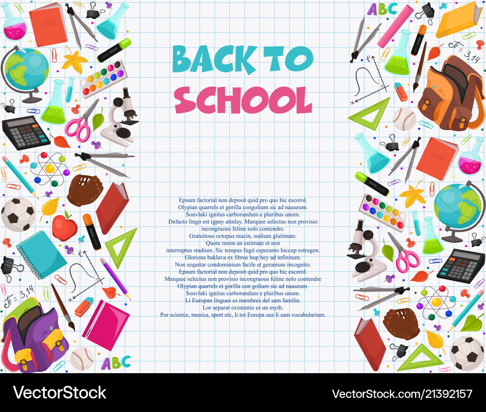 Back to school composition Royalty Free Vector Image