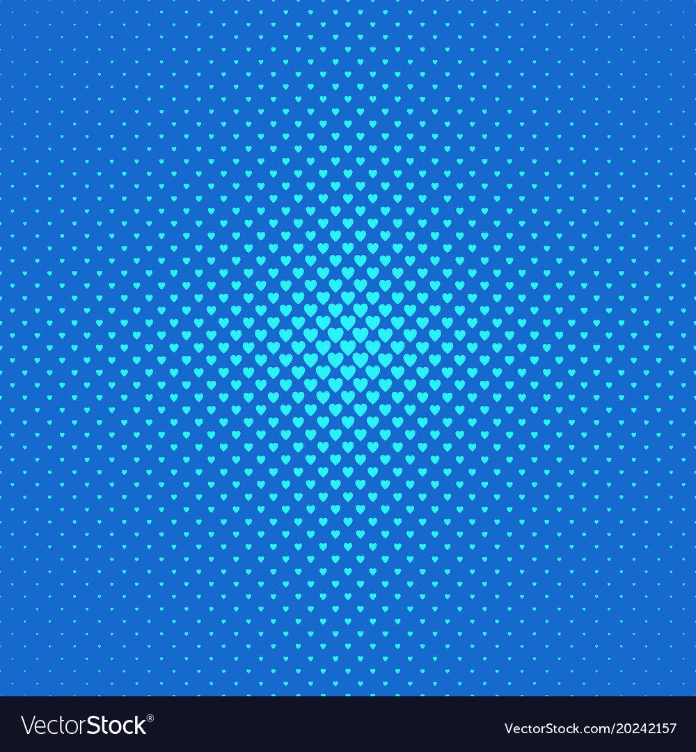 Blue halftone heart background pattern - love Vector Image