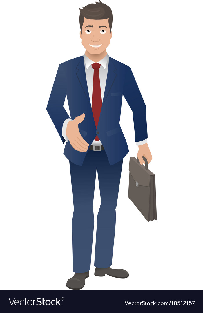 Kicked out businessman with briefcase Royalty Free Vector